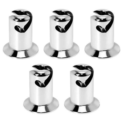Five Pack Fast Lane Chrome Aluminum Dzus Fasteners Quarter Turn Flush Allen Head Buttons, shown in heavy duty design.