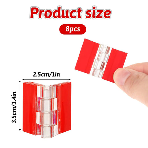 Clear Plastic Hinges 8 Pack Self Adhesive Acrylic Piano Hinges For Cabinets Lids Drawers And DIY Furniture Projects Easy Install