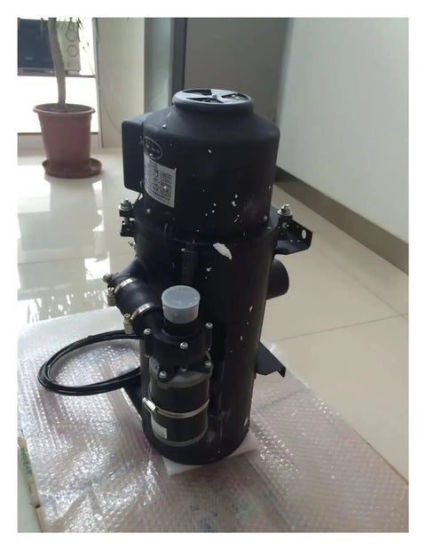 Heavy Duty 24V 30KW Cooling Heater For Trucks Buses And Vans Cng Lng Gas Powered Engine Warmer Remote Controlled view from side showing design and components.