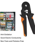 Ferrule Crimping Tool Kit With Self Adjusting Ratchet For AWG 23 10 Wires Includes 200 Terminals Ferrules And Connectors Plier Set For Electricians And DIY Projects