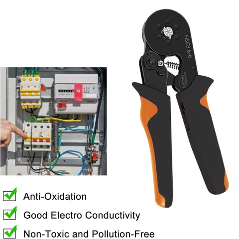Ferrule Crimping Tool Kit With Self Adjusting Ratchet For AWG 23 10 Wires Includes 200 Terminals Ferrules And Connectors Plier Set For Electricians And DIY Projects