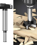 Hole saw cutter drill bit, 18mm, steel, installed in drill for wood boring