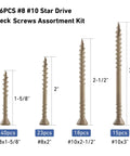 Badass Heavy Duty Deck Screws Assortment Kit 96 Piece Exterior Wood Fasteners with various sizes and Torx drive.