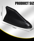 1 Piece Car Shark Fin Antenna Replacement Cap With ABS Painted Shark Fin Tail Waterproof Rubber Ring Stable Signal Reception Black Roof Decorative Antenna For Cars Dope Look, size displayed.