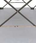 Gaze Fire Pit Portable Stainless Steel Mesh Outdoor Fire Pit with Ground Heat Shield, focus on support structure and base detail.