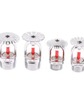 Rock Solid Pendent Fire Sprinkler Head At 68 Degree Rating With Half Inch Thread Connection Built For Quick Fire Suppression Jobs And Dang Reliable Commercial Safety Gear, showing four sizes.