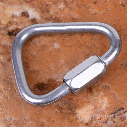 Stainless Steel Carabiner Heavy Duty Safety Lock For Climbing Caving Rappelling Firefighting Rescue And Industrial Rigging Up To 60kN Load Capacity 6mm Ideal For Outdoor Adventures Worksites And Industrial Rigging In Harsh Environments