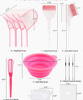 DIY At Home Hair Highlight Kit With Bleach Cap Set 19 Tools including brushes, bowl, caps, gloves, hooks, and capes