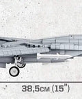 Side view of Top Gun F 14A Tomcat Fighter Plane Build Set 1 48 Scale 754 Piece Kit with dimensions, no stand visible