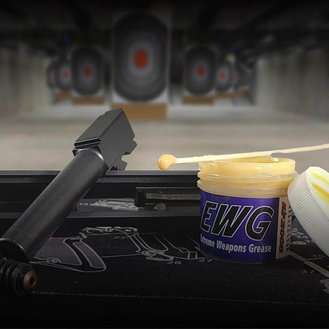 Extreme Weapons Grease EWG For Firearms, Synthetic Light Grease With Extreme Pressure, 4 Oz container in shooting range