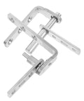 Hidden Door Bookcase Hinge With Self Closing Mechanism Rotating Screen Pivot Hinge in stainless steel, visible from all angles.