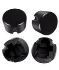 Set of four vintage Singer cast iron sewing machine base caster wheel pads for one and a quarter inch treadle wheels.