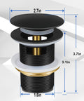 Heavy Duty Copper Pop Up Drain Stopper For Freestanding Bathtub Universal Fit Leak Proof Bathroom Fixture dimensions diagram
