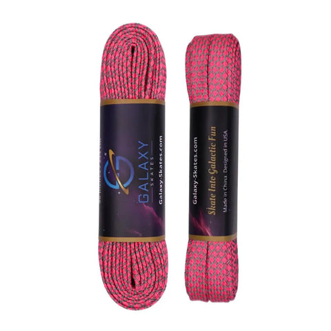 Reflective Pink Roller Skate Laces, 96 Inches Long, Light Reflective Shoelaces for Derby Skates, Boots, and Figure Skates