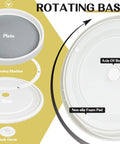 Non Skid Lazy Susan Turntable 360 Degree Kitchen Organizer For Cabinets Pantry Bathroom And Fridge Round Rotating Base