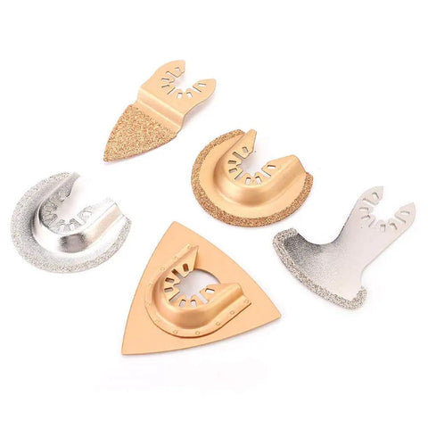 Five Piece Cemented Carbide Oscillating Saw Blades For Wood Plastic Hole Cutting Universal Fit Durable Multi Tool Blades Set