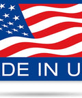 Label with American flag design and text 'Made in USA'