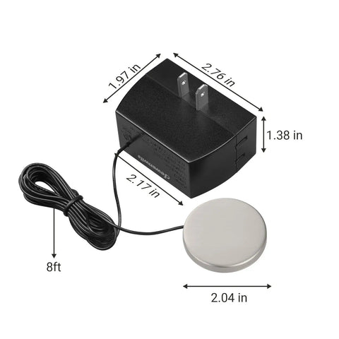 Touch Dimmer Switch With 3 Level Dimming, Easy Tap Pad Control For Dimmable LED CFL And Incandescent Bulbs, Inline Dimmer With 8 Ft Extension Cord, Anti Slip Pad, ETL Listed, Black