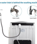 Slick 17.6 Lbs Compact Portable Washer With Clear Led Screen and drain hose connected to water inlet for easy setup.