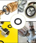 O-ring kit with 225 rubber seals in 20 sizes for plumbing, valves, and mechanical fittings