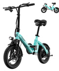 Folding Electric Bike For Adults And Teens With 400W Motor UL Certified Commuter Ebike 23 MPH Top Speed And 25 Mile Range 36V 10Ah Battery Dual Disc Brakes Compact Portable And Easy To Fold, teal frame