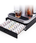 Bartesian Capsule Holder With Slide Out Drawer Matte Black 40 Pod Storage Organizer under cocktail maker with glass on top