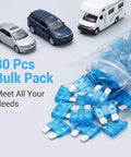 80 Count 15 Amp Standard Blade Fuses Pack For Cars, RVs, Trucks, SUVs, Motorcycles, And Boats, 32V Fast Acting Auto Fuses In Green Zinc Alloy