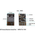 Diagram of 5 Channel PWM Receiver For ELRS 2.4G With Copper Antenna, highlighting components and measurements.