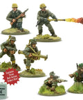 German Army Weapons Teams 28mm Miniatures For Bolt Action War Gaming Set With Panzerschreck Team Sniper Team And Flamethrower Team