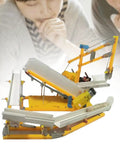 DIY Assembly Line Conveyor Belt Educational Toy For Home Teens Hands On STEM Project With Circular Conveyor Model yellow PP, 39x32x21 cm