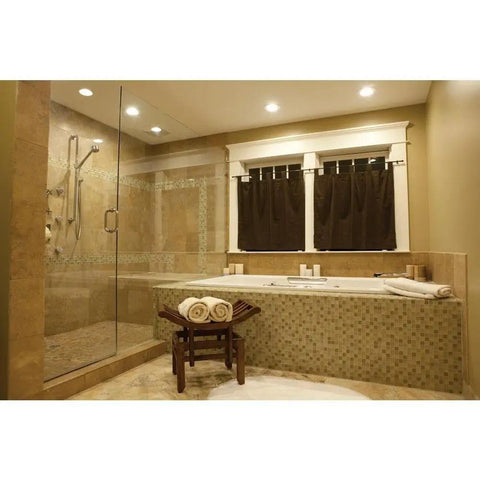 Bathroom with RL Series 5/6 Inch Recessed LED Retrofit Downlight With White Baffle Trim For Ceiling And Shower
