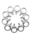 10 Pieces M6 Ring Eye Bolts, Heavy Duty Stainless Steel 304, Shoulder Lifting Eye Bolts With 16 Mm Inner Ring arranged in a circle