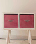 Vintage French Provincial Style Cabinet Pulls 2 Pack Antique Metal Drawer Handles on pink dresser.