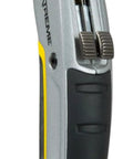 Pro Twin Blade Retractable Utility Knife With Interlock Safety Lock 2 In 1 Cutting Tool for Cardboard Box Opening, side view