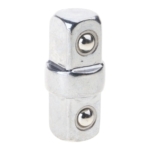 Double-ended 3/8-inch square-drive sleeve adapter in chrome-plated carbon steel for socket wrenches and drills