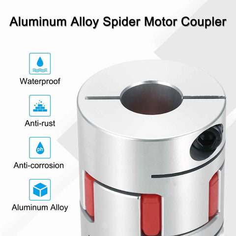Aluminum Shaft Coupling 10mm To 16mm Flexible Spider Joint, 50mm Length, 40mm Diameter, Motor Coupler For 3D Printers CNC Routers Milling Machines And DIY Projects, Encoder Ready, aluminum alloy