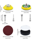 Components of 240 Piece 2 Inch Sanding Discs Pad Kit With Backer Plate And Soft Foam Buffers Pro Grade For Drill Grinder Rotary Tools