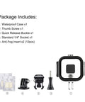 Waterproof Dive Housing For GoPro Hero 5 4 And Session With Bracket Accessories Ultra Clear Optical Glass Lens Delivers 98 Percent Light Transmission Depth Rating To 60m Salt Water Ready Underwater Case For Action Cameras package contents with case, screws, buckles, and inserts