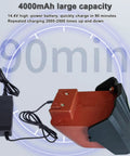 Game Changer Handheld Electric Strapping Machine With A Quick Charge 4000mAh Battery showing 4000mAh battery and charger