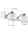 Crystal Vanity Lights For Bathroom Stainless Steel Wall Mount Two Light Fixtures Dimmable With E26 Bulb Not Included 15 Inch