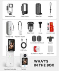 C400 Vlogging Camera For YouTube And Social Vlogs, 4K Ultra HD Image Quality, accessories including mounts, clips, card, and case