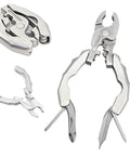9-In-1 Keychain Multitool Pliers with wire cutter stripper crimper bottle opener and screwdrivers, stainless steel compact pocket tool