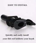 Two Pack Kayak Deck Flush Mount Rod Holders With Cap Covers For Boats And Canoes, PC ABC Construction, shown with cap open.