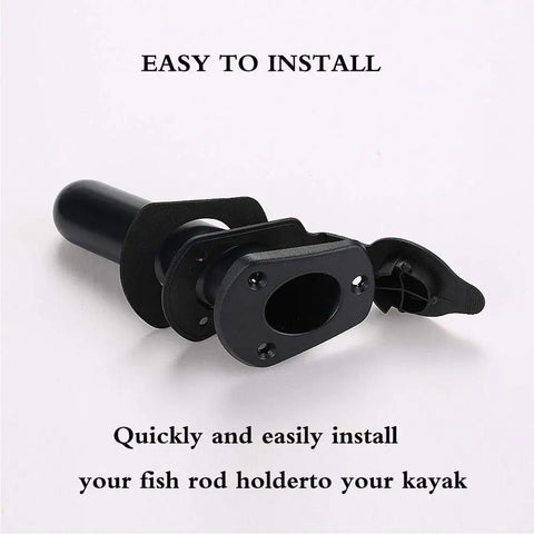 Two Pack Kayak Deck Flush Mount Rod Holders With Cap Covers For Boats And Canoes, PC ABC Construction, shown with cap open.