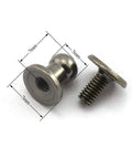 Flat Out Classic Black Solid Brass Sam Browne Buttons Screw Studs And Nail Rivets For Diy Leather Craft Belt Wallet Handbag Builds 5 To 7 Millimeter Straight Up Heavy Duty Craft Hardware showing 5mm head and 7mm base