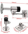Stainless Steel Door Stopper With Hook Heavy Duty Wall Mounted Door Stop for Home and Office Keeps Doors Open Without Slamming