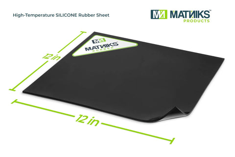 Premium Silicone Rubber Sheet 12 By 12 Inches One Eighth Inch Thick Black High Temperature Gasket Material For Sealing DIY Ready