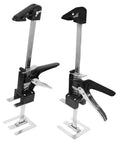 Heavy Duty Hand Lifting Tool Jack 2 Piece Set Multi Function Tile Installer For Precise Wall Placement with adjustable screw shafts.