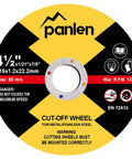 Front view of Bulk 100 Pack 4.5 Inch Cut Off Wheels for Angle Grinder Pro Grade Thin Metal and Stainless Steel Cutting Discs
