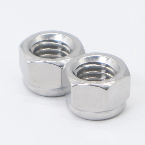 4-40 Nylock Nuts Set, 304 Stainless Steel Nylon Insert Lock Nuts For Bolts, Silver, Tough As Nails Self Locking Hardware close-up view